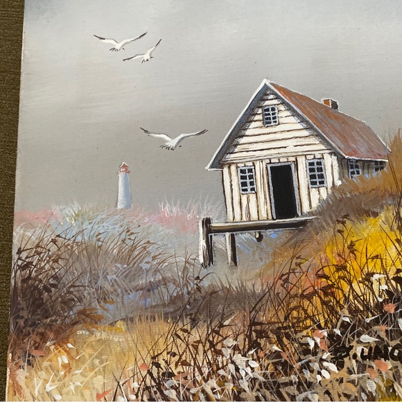 Original Signed Seascape Painting On Canvas Unframed 9”x12” - Picture 5 of 6